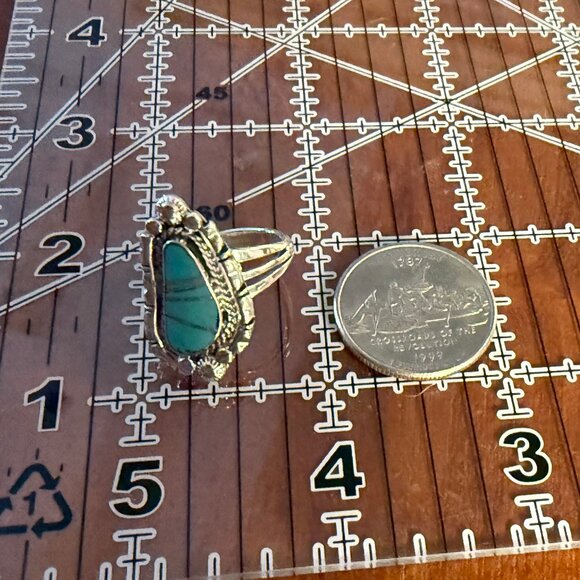 Navajo Sterling Silver and Turquoise Inlay Ring by James Manygoats - Picture 8 of 11